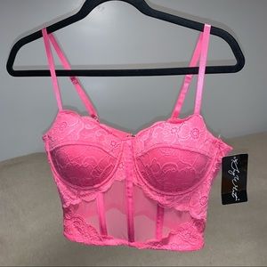 Say What? Padded Lace Top - Size L in Women